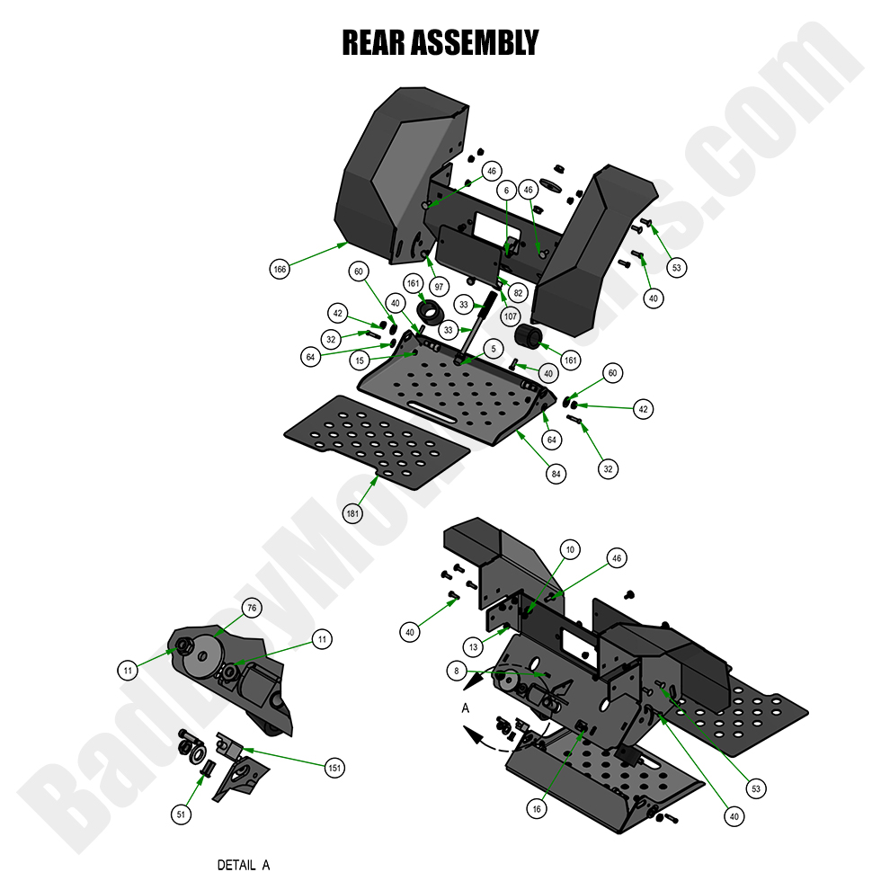 3291 - Bad Boy Mower Parts Lookup > 2023 > Revolt SD > Rear Assembly